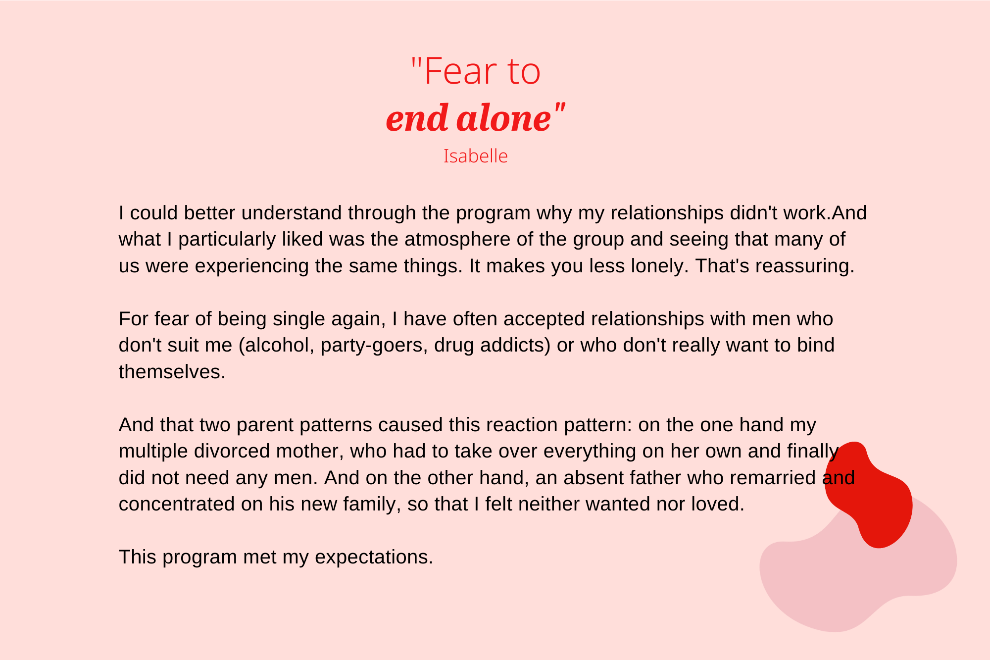 EN_Testimonials_lovecoach_fear to end alone